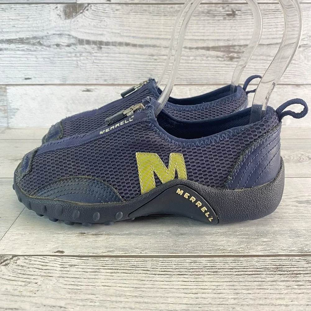 MERRELL Barrado Breeze Shoes Youth 13 Navy Blue Zip Up Play Performance Footwear